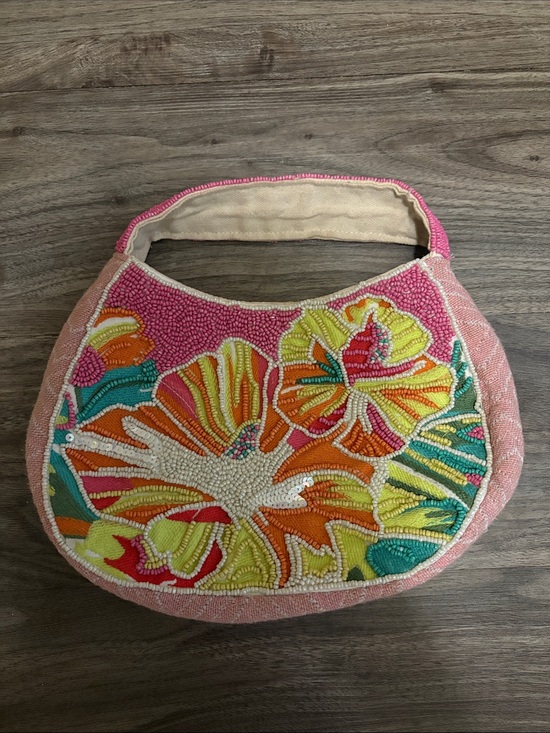 T.J.Maxx Handbags - Beaded Floral Pink Shoulder Bag